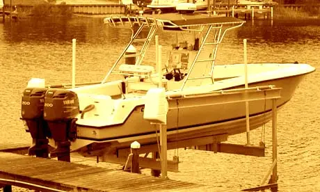 Boat Lift Distributors | Storm Surge | Ss 16,000 Lb Free Standing Lake Lift | Model Sku00010 | Lift Capacity 16,000 Lbs | Dual 1 Hp Tenv Motors | For Lakefront Boat 1
