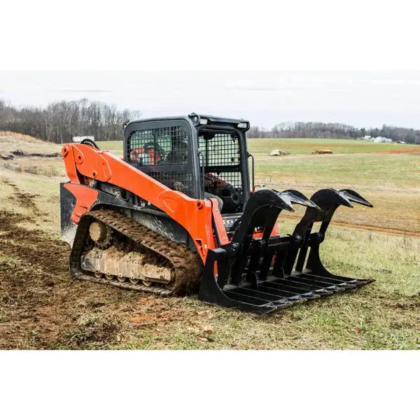 Brown Grapple Bucket (Extreme Duty) | Model Bgbxss Series | Width 67", 73" & 82" | Oil Flow Range 18–30 Gpm | For Skid Steer Loaders 1