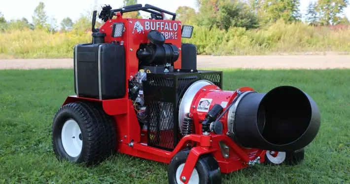 Buffalo Turbine Stand On Debris Blower | Model Bt-Sb40 | Blower Output 14,500 Cfm | Engine Horsepower 40 Hp | Fuel Capacity 16 Gallons 1