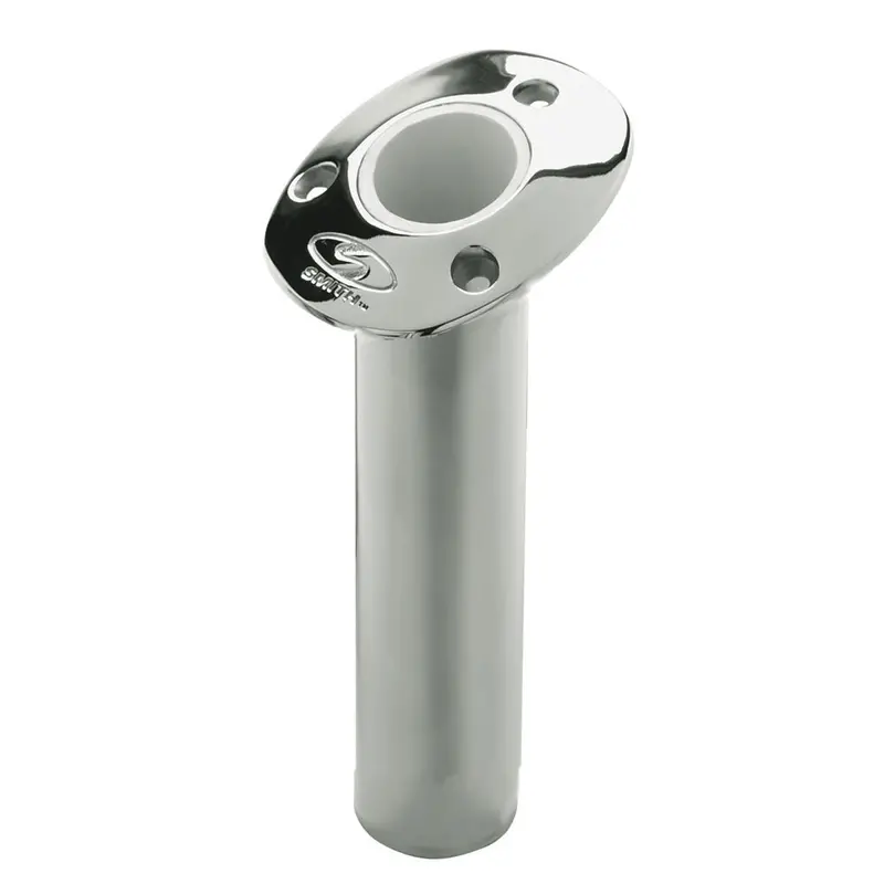 C.E. Smith Flush Mount Rod Holder - 15 Degree  9" Depth - Stainless Steel - Cast Gimbal - White Vinyl Liner [53671Ca] 1