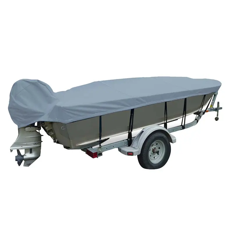 Carver Poly-Flex Ii Narrow Series Styled-To-Fit Boat Cover F/15.5 V-Hull Fishing Boats - Grey [70125F-10] 1