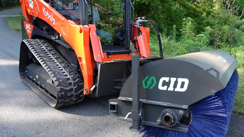 Cid X-Treme Duty Broom Manual Angle Attachment | Working Width 48" To 96" | 10–25 Gpm | For Skid Steers 1