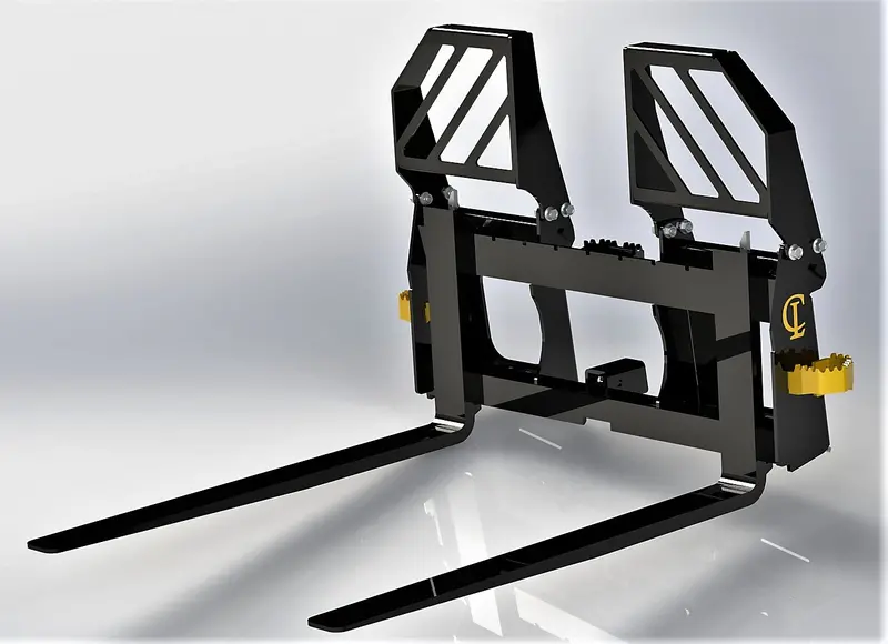 Cl Fabrication Ez-Pallet Forks | Width 45" To 84" Inches | Oil Flow Range 15 To 25 Gpm | For Skid Steer 1