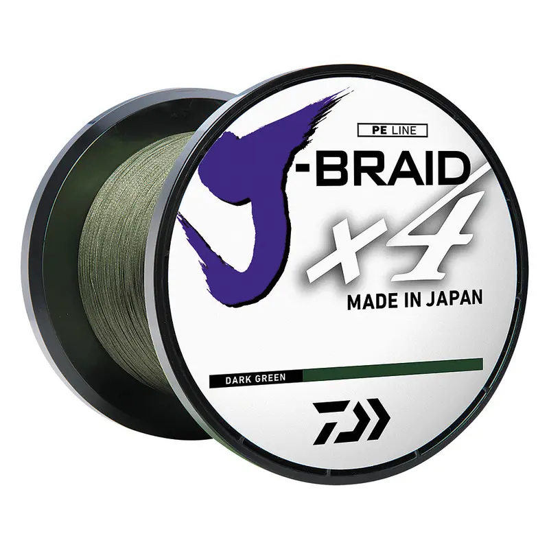 Daiwa J-Braid X4 Braided Line - 15Lb - 300 Yds - Dark Green [Jb4u15-300Dg] 1