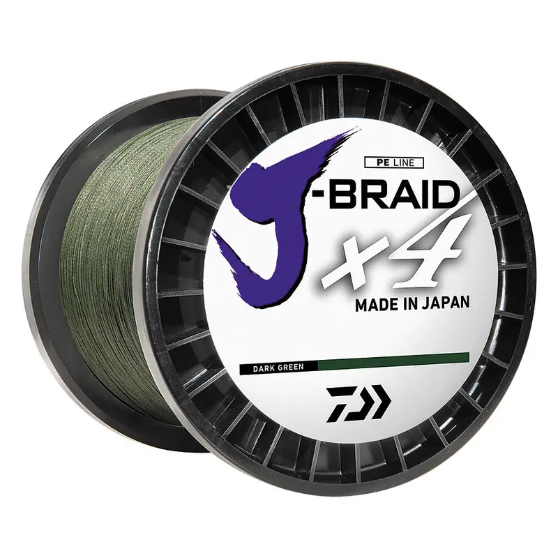 Daiwa J-Braid X4 Braided Line - 40Lb - 300 Yds - Dark Green [Jb4u40-300Dg] 1