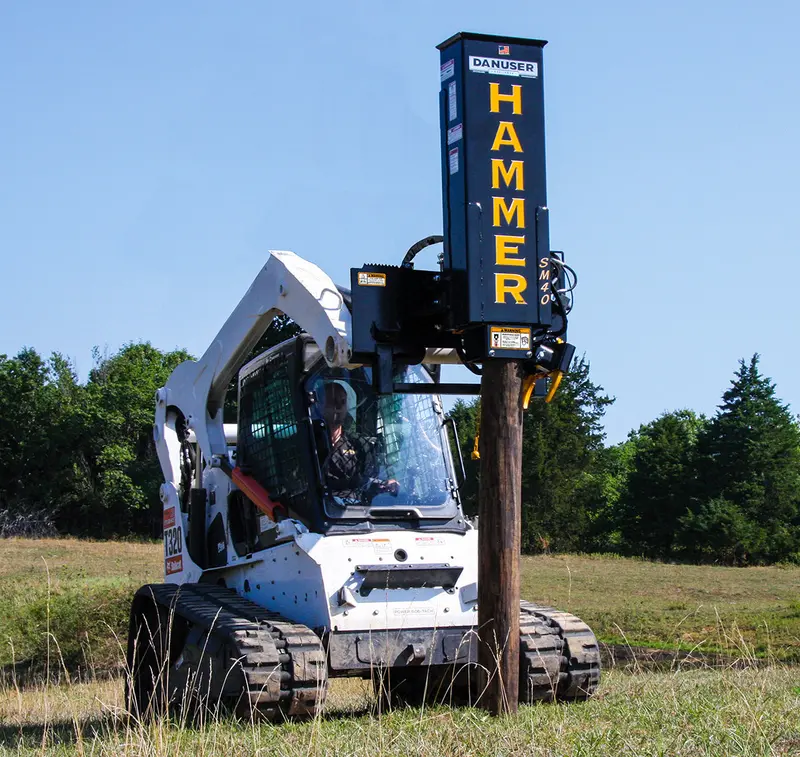 Danuser | Hammer Hydraulic Post Driver Mt (Complete Kit) | Model Sm40 | Width 25.5" | Oil Flow Range 12-30 Gpm | For Skid Steers 1