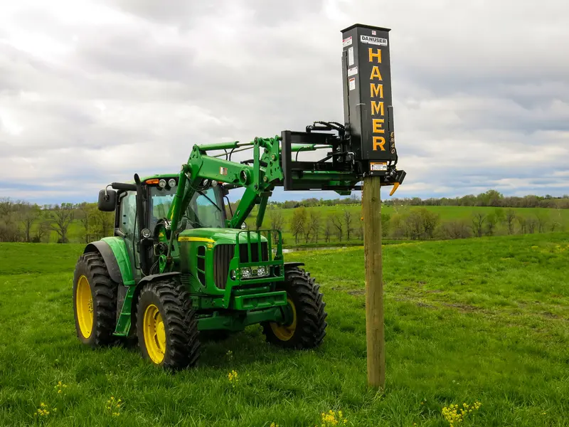 Danuser Hydraulic Post Driver | Model Em40 | 40" Stroke Length | Euro Mount | 75+ Hp | For Tractors 1