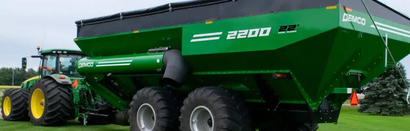 Demco | Grain Cart | Model 2200 | Dual Auger | 22" Vertical / 20" Horizontal | 14’ Transport Width | Horsepower 400 Hp | For Tractor 1