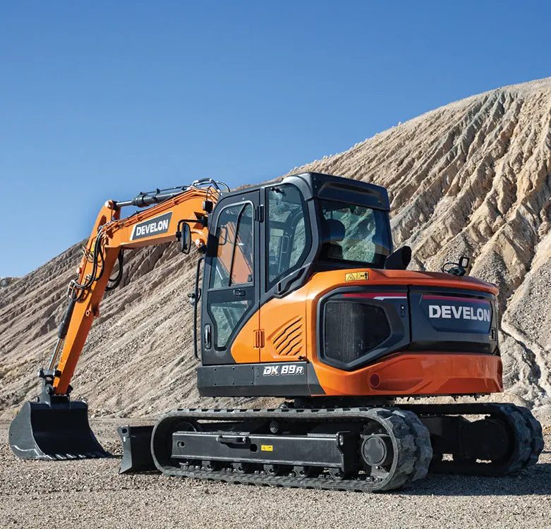 Develon | Mini Excavator | Dx89r-7 | 7' 4.6" Width | 36" Bucket, Thumb, Hydraulic Quick Coupler, Long Stick, Aux2 & Cab | 10.5 Tons | For Heavy-Duty Construction & Landscaping Tasks 1