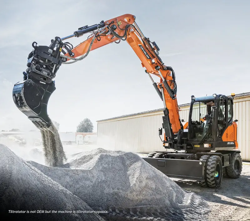 Develon | Mini Wheel Excavator | Model Dx100w-7 | Dig Depth 13' 11" | 100.6 Hp | 12.6 Tons | For Compact Excavation & Urban Construction 3