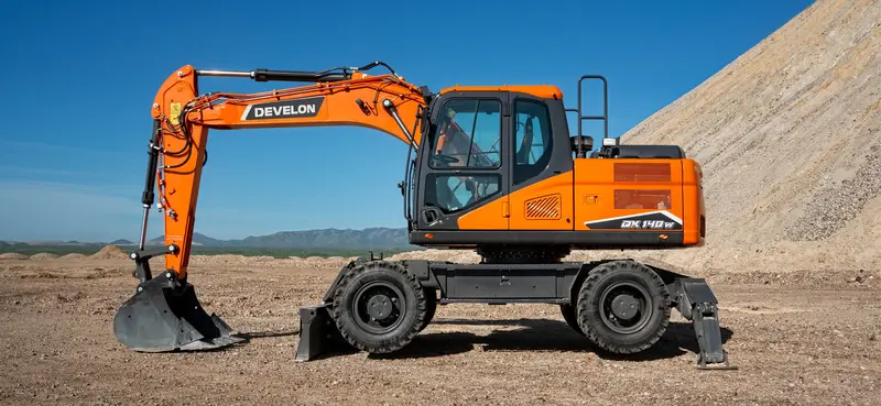 Develon | Wheel Excavator | Model Dx140w-7 | Dig Depth 14' 9" | 129.1 Hp | 17.3 Tons | For Construction & Roadwork & Urban Excavation 1