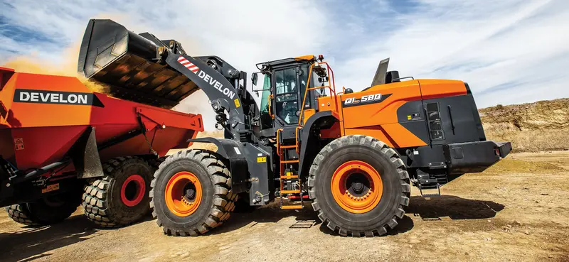 Develon | Wheel Loader | Model Dl580-7 | Width 11' 2.8" | Horsepower 394.3 Hp | For Mining, Heavy Construction & Aggregate Handling 3