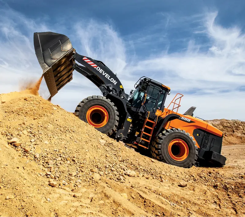 Develon | Wheel Loader | Model Dl580-7 | Width 11' 2.8" | Horsepower 394.3 Hp | For Mining, Heavy Construction & Aggregate Handling 4