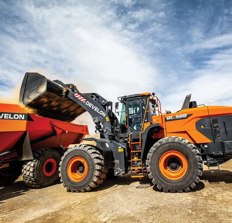 Develon | Wheel Loader | Model Dl580-7 | Width 11' 2.8" | Horsepower 394.3 Hp | For Mining, Heavy Construction & Aggregate Handling 8