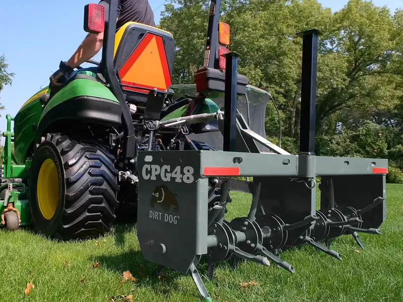 Dirt Dog Compact Aerators & Pluggers Series | Overall Width 48", 60" & 72" Inches | Horsepower 20-60 Hp | For Tractor 1