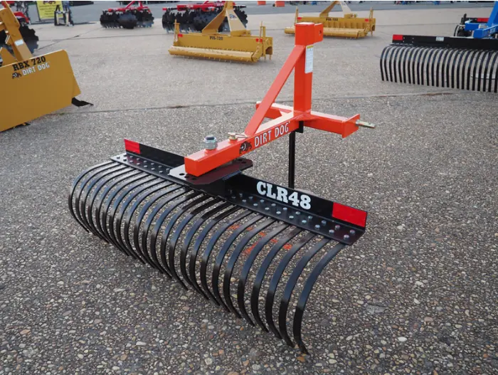 Dirt Dog Compact Heavy-Duty Landscape Rake | Clr Series | Overall Width 48" & 60" Inches | Horsepower 15-25 Hp | For Compact Tractors 1