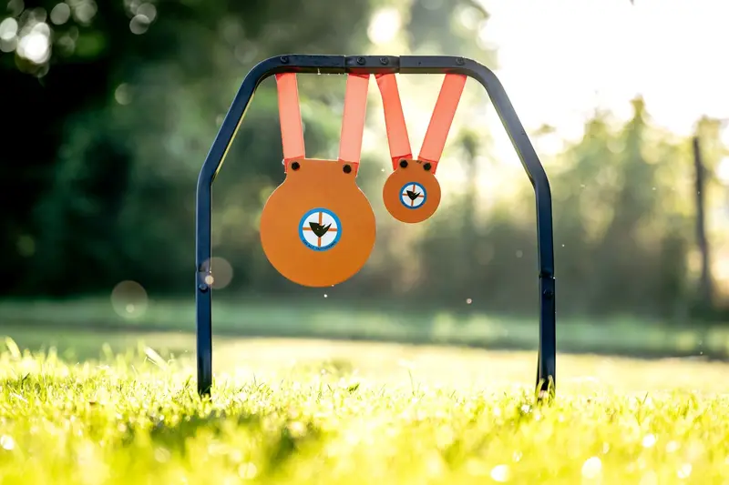 Do All Traps High Caliber 2-Target Steel Gong Stand | Model Rr2000 | 8" & 4" Diameter X 3/8" Thick 1