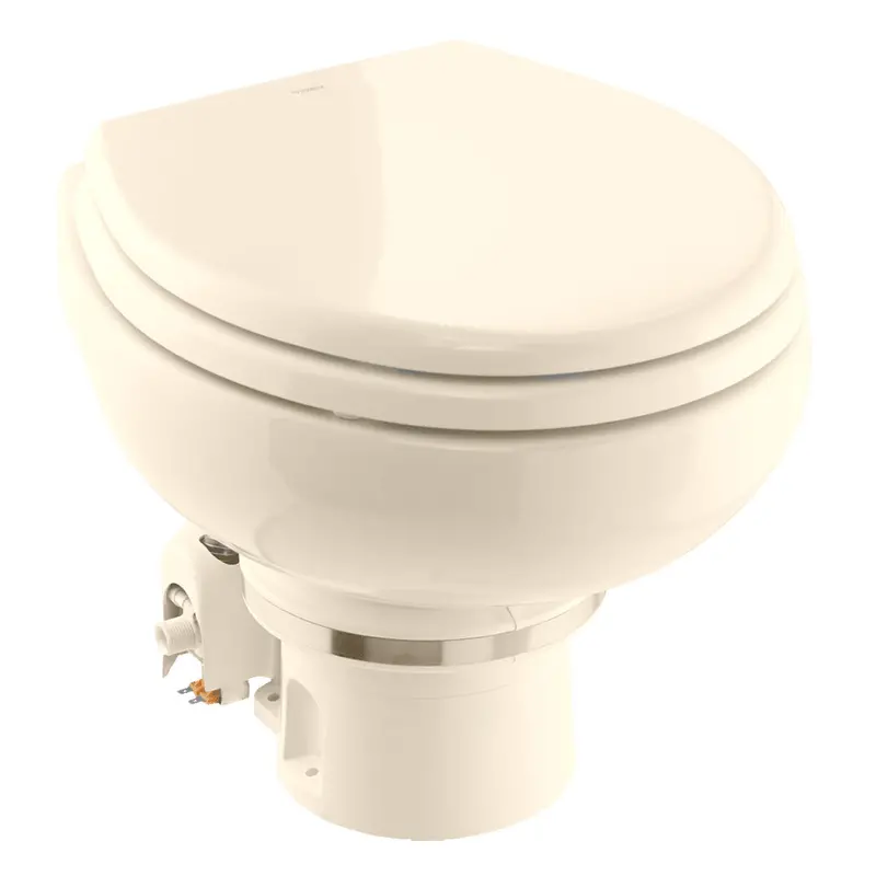 Dometic Masterflush 7160 Bone Electric Macerating Toilet W/Orbit Base - Raw Water - 12V [9610007276] 1