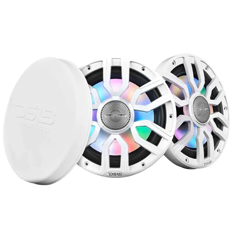 Ds18 8" 2-Way Coaxial Marine Speakers W/Digital Led Lights  Bullet Tweeter - White - 175W, 4-Ohm [Nxl-Iq8/Wh] 1