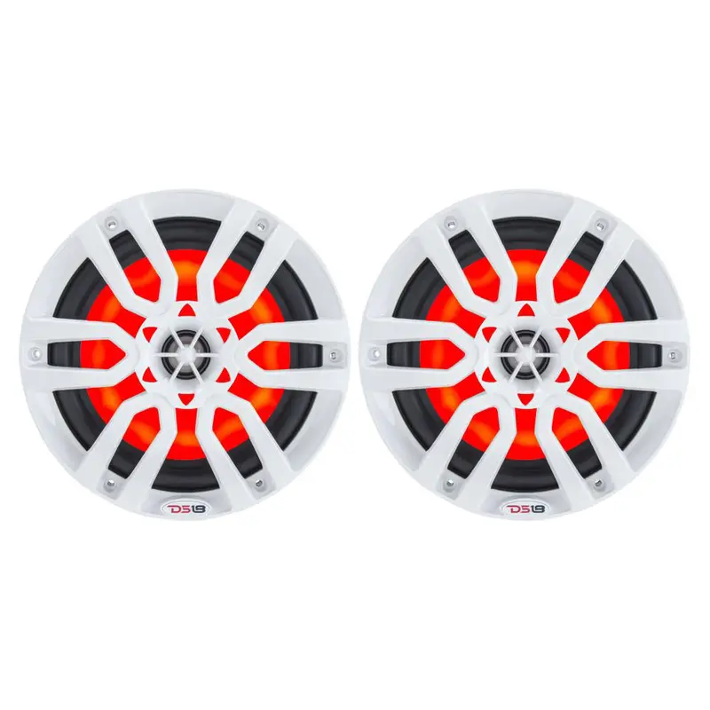 Ds18 Hydro 6.5" 2-Way Marine Speakers W/Rgb Led Lights 300W - White [Nxl-6] 1
