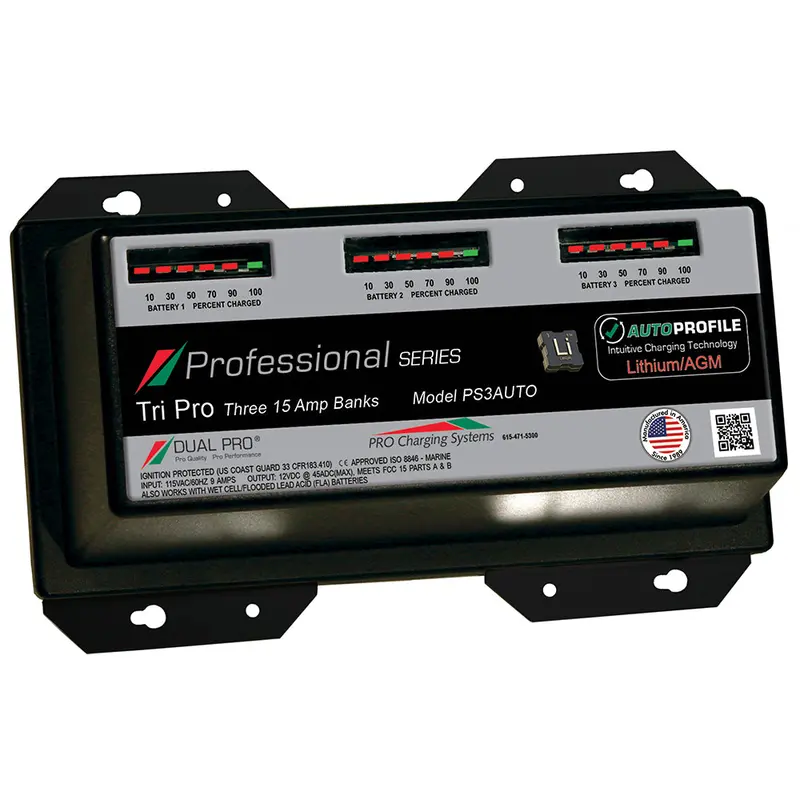 Dual Pro Ps3 Auto 15A - 3-Bank Lithium/Agm Battery Charger [Ps3auto] 1