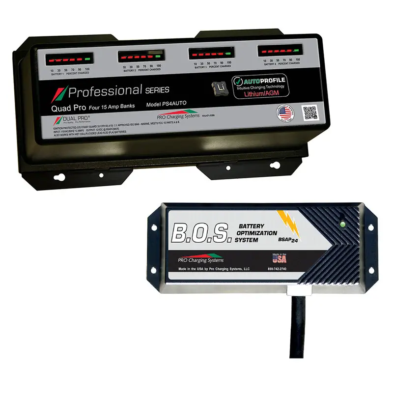 Dual Pro Ps4 Auto 4 Bank Battery Charger W/2 Bank B.O.S. [Ps4auto/Bos12v2] 1