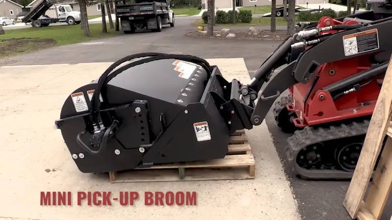 Erskine Mini Pick-Up Broom | 45” Working Width | 7-15 Gpm Rated Flow | For Mini Skid Steer 1