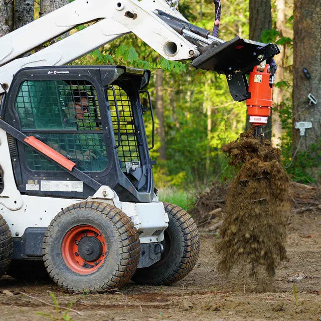 Eterra Attachments Auger Attachment | 2500 & 3500 Auger Drive | 4”-36” Bit Compatibility | High-Torque Drilling | Hydraulic Flow Rate 7-25 Gpm | For Mini Skid Steers 1