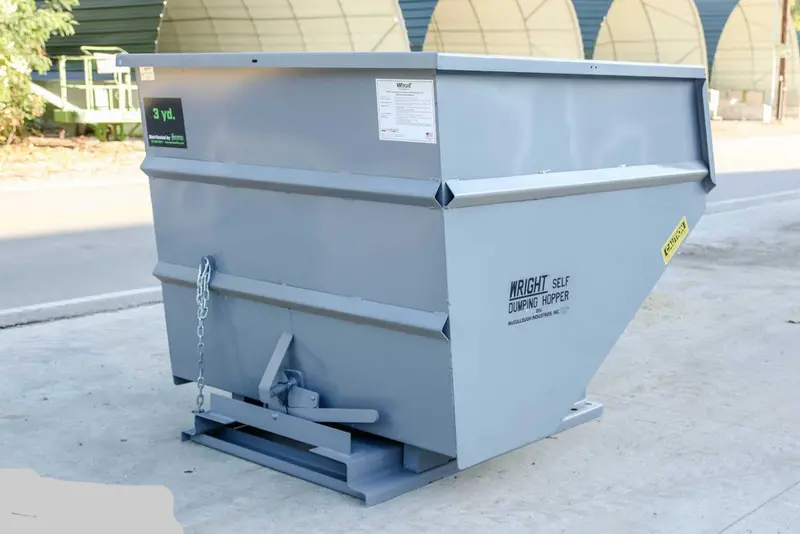 Express Steel 3 Yard Wright Self-Dumping Hopper | Width 70.5" | 3" Fork Pockets | 15–20 Gpm | For Forklifts & Skid Steers 4
