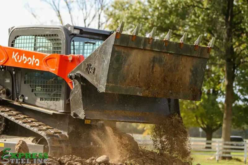 Express Steel 4-In-1 Multi-Purpose Bucket (Dozer Blade, Bucket, Grapple, & Land Leveler) | Width 72" | 15-25 Gpm | For Skid Steers 1