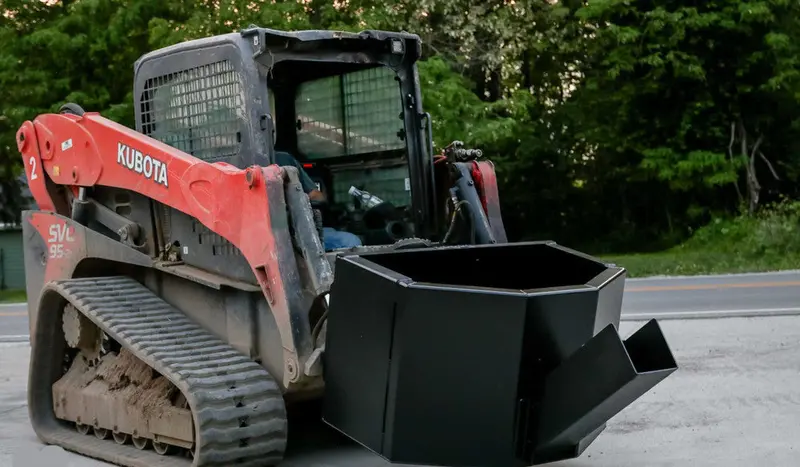 Express Steel 5' Manual Concrete Bucket | Width 60" | 15-25 Gpm | For Skid Steers 1