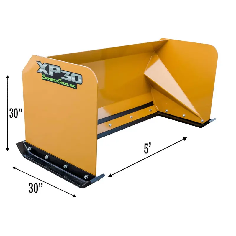 Express Steel 5' Snow Pusher | Model Xp30 | Width 60" | 25 Gpm | 25+ Hp | For Mini & Full Size Skid Steers, Tractors & Loaders 15