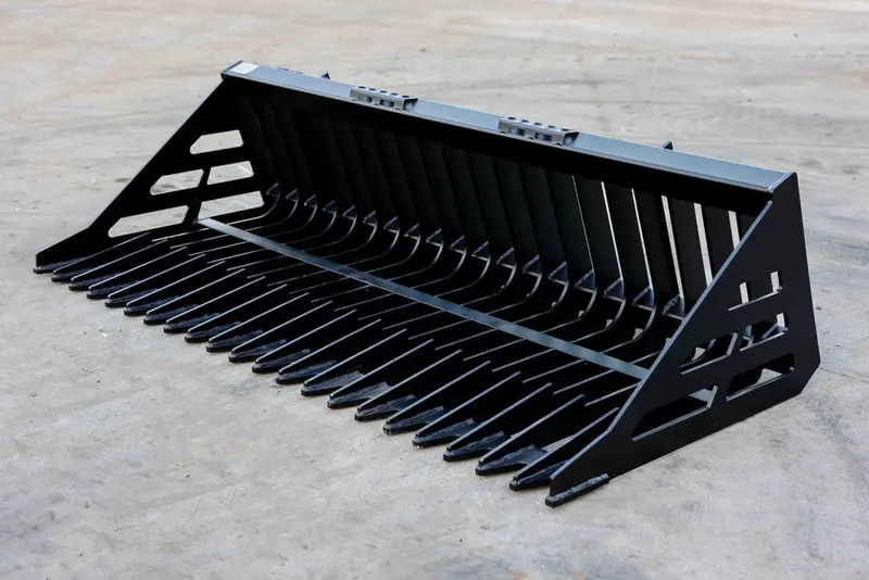 Express Steel 6' Heavy-Duty Rock Bucket | Width 72" | 18-25 Gpm | For Skid Steer Loaders 1