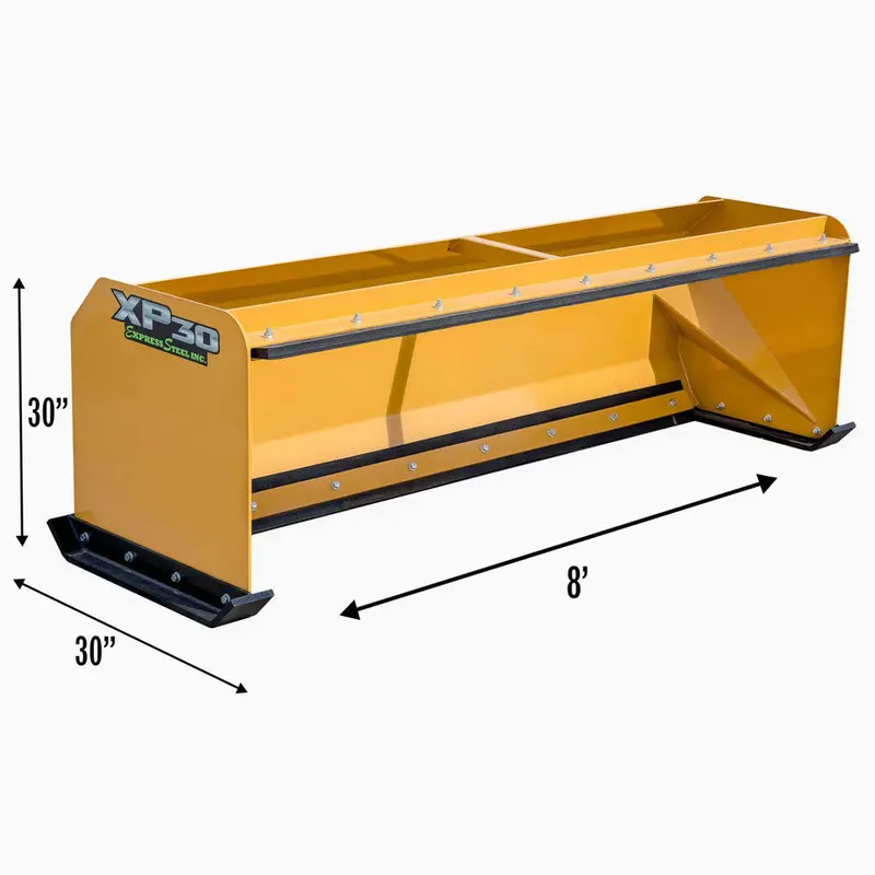 Express Steel 8′ Snow Pusher | Model Xp30 Pullback | Width 101" | 15+ Gpm | 40+ Hp | For Skid Steers & Tractors 9