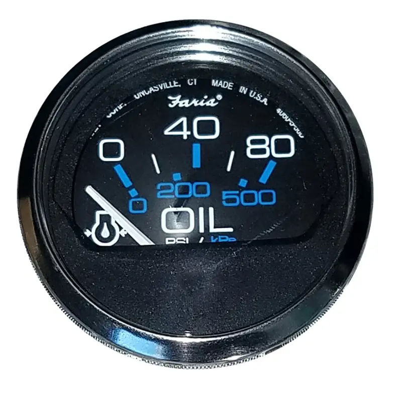 Faria Chesapeake Black 2" Oil Pressure Gauge (80 Psi) [13702] 1