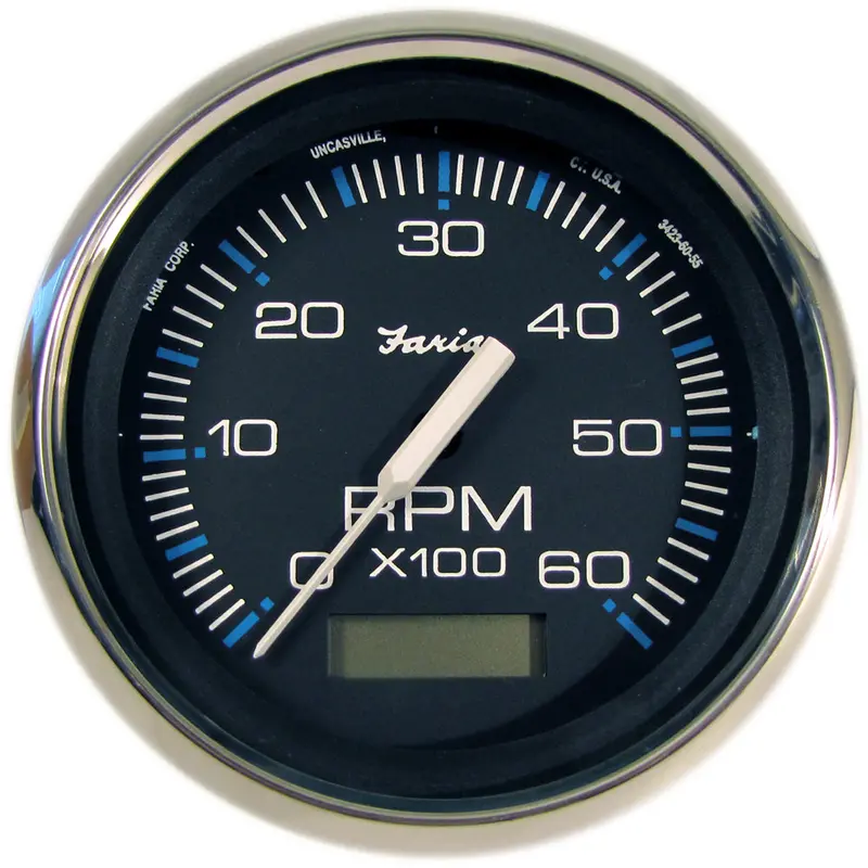 Faria Chesapeake Black 4" Tachometer W/Hourmeter - 6000 Rpm (Gas) (Inboard) [33732] 1