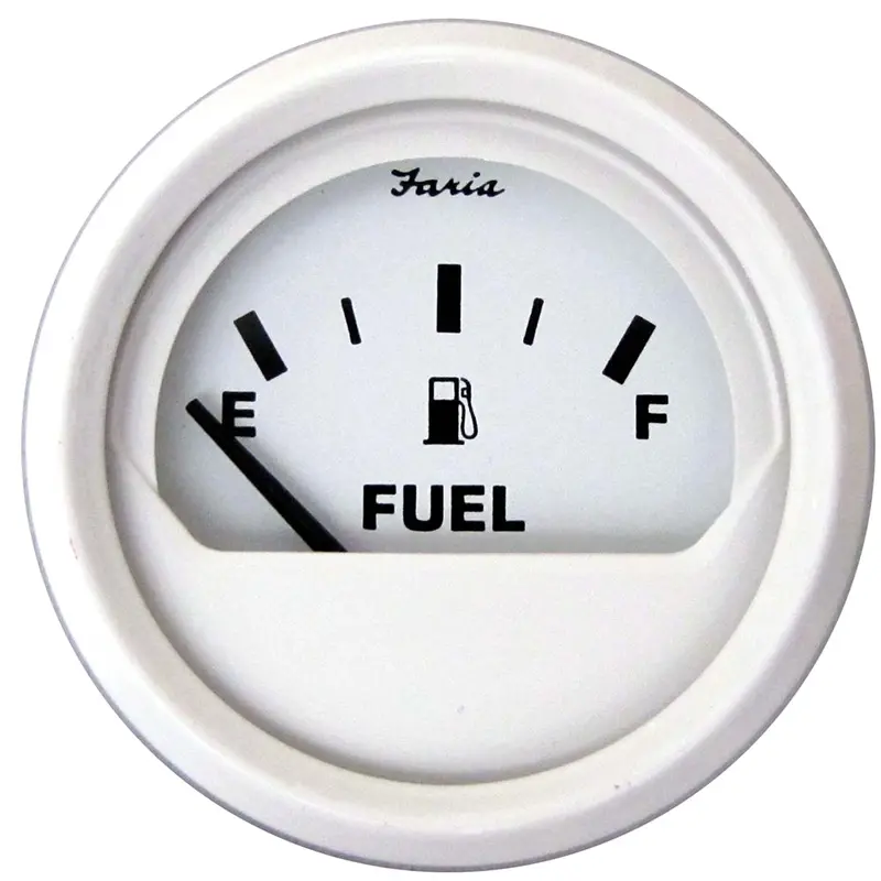 Faria Dress White 2" Fuel Level Gauge (Metric) [13117] 1