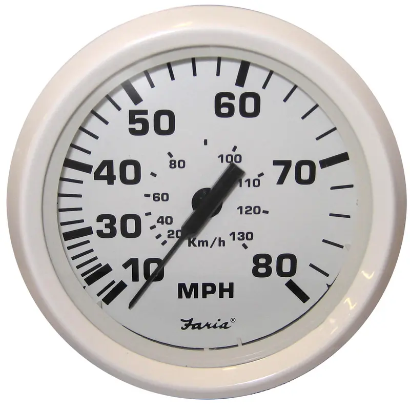 Faria Dress White 4" Speedometer - 80Mph (Pitot) [33113] 1
