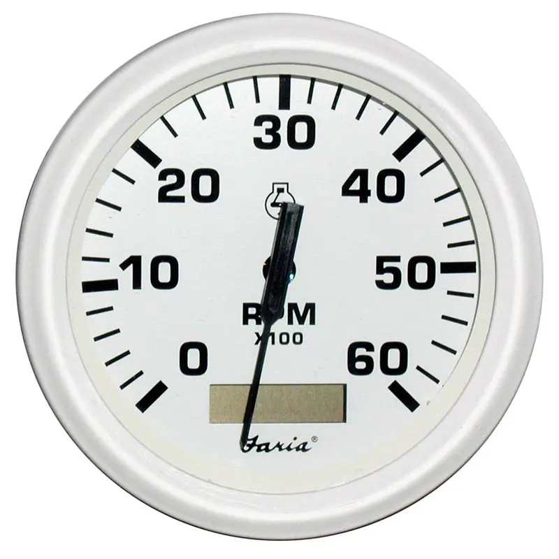 Faria Dress White 4" Tachometer W/Hourmeter - 6000 Rpm (Gas) (Inboard) [33132] 1