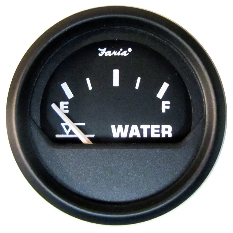 Faria Euro Black 2" Tank Level Gauge - Potable Water [12830] 1