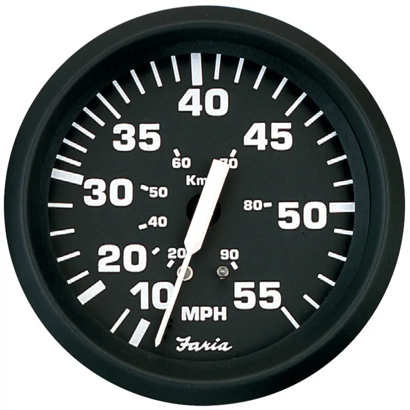 Faria Euro Black 4" Speedometer - 55Mph (Pitot) [32810] 1