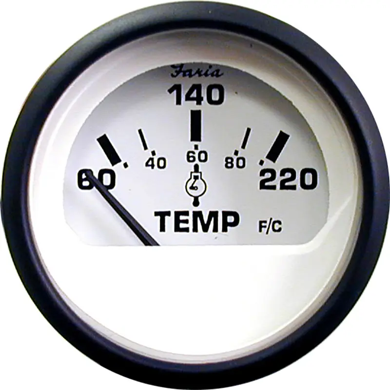 Faria Euro White 2" Cylinder Head Temperature Gauge (60 - 220 F) [12910] 1