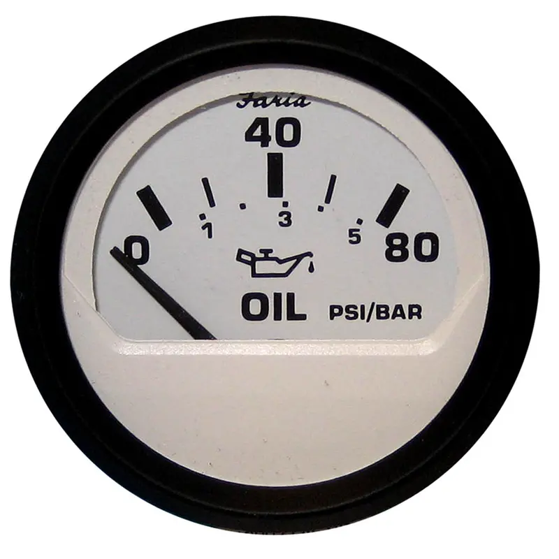 Faria Euro White 2" Oil Pressure Gauge (80 Psi) [12902] 1