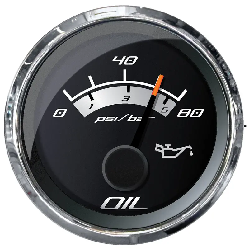 Faria Platinum 2" Oil Pressure Gauge - 80 Psi [22024] 1