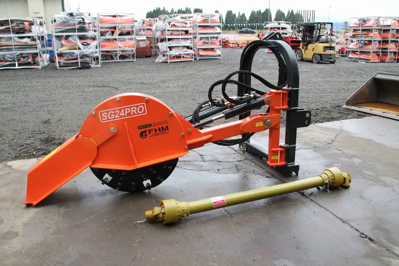 Farmer Helper | 2-Way Hydraulic Stump Grinder | Model Fh-Sg24-Pro | 24" Cutting Wheel | Dual Direction Carbide Teeth | Horsepower 30 To 50 Hp | For Tractors 2