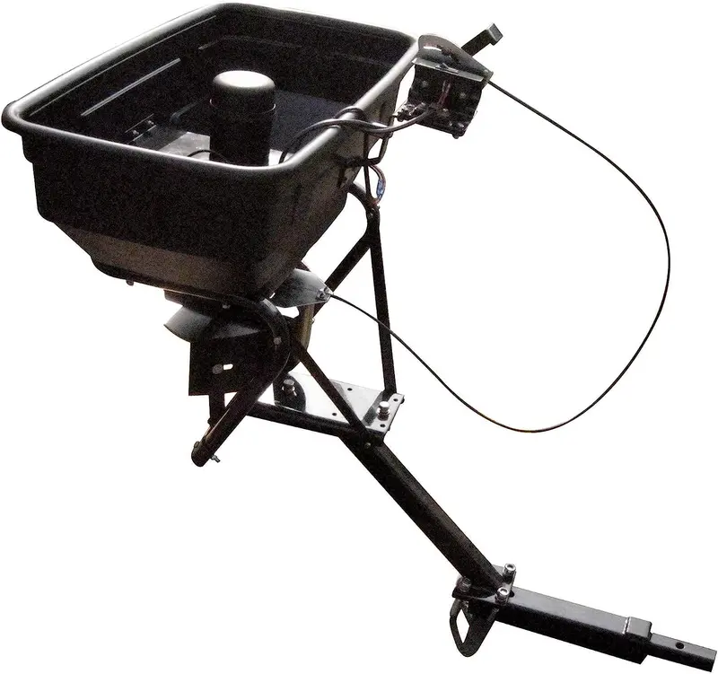 Field Tuff 125 Lb. Receiver Mount Spreader – 12V | Towing Power 15–25 Hp | For Atvs, Utvs & Tractor 1