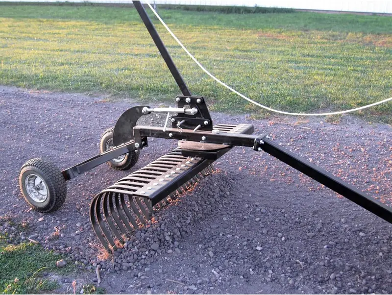 Field Tuff 48" Wide Landscape Rake – Heavy-Duty Steel With 24 Heat-Treated Tines | Towing Power 15–25 Hp / 350Cc+ | For Atvs, Utvs Tractors 1