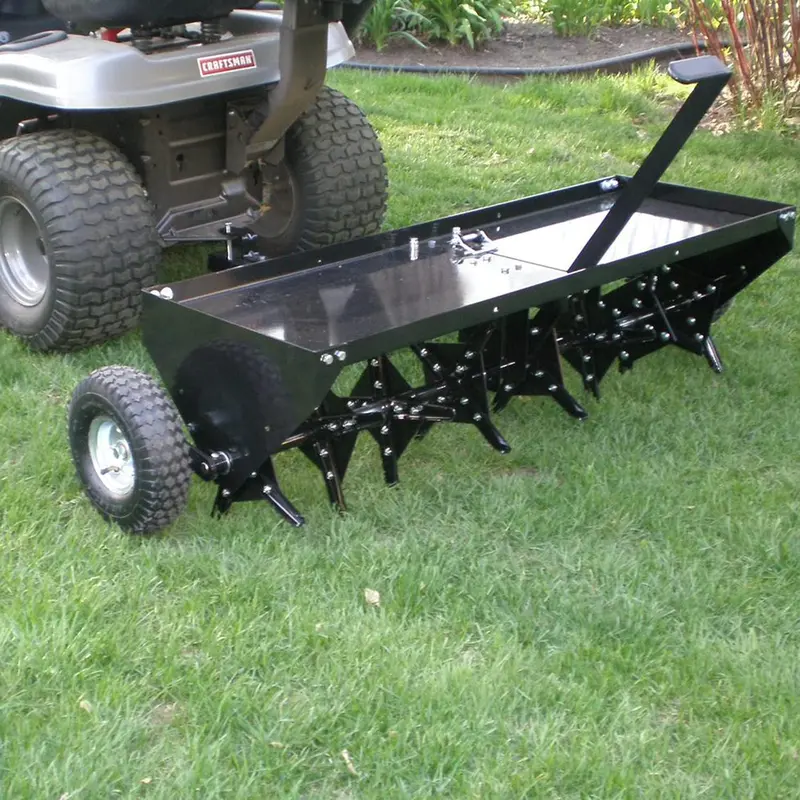 Field Tuff 48" Wide Plug-Style Aerator – 32 Coring Plugs, Tow-Behind Design | Horsepower 16+ Hp | For Atvs, Utvs & Lawn Tractors 1
