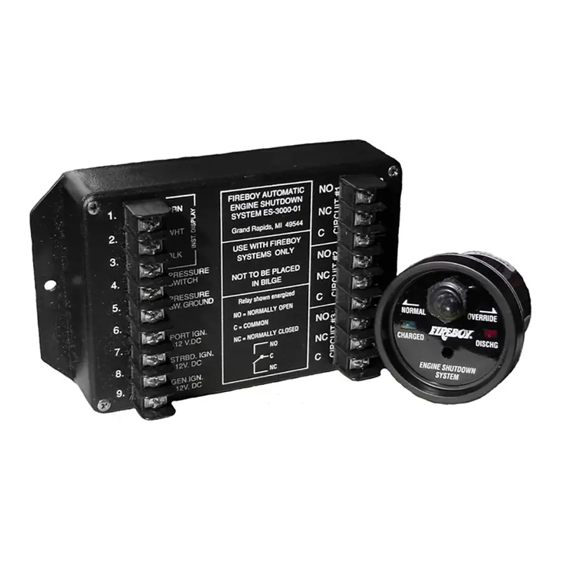 Fireboy-Xintex Engine Shutdown - 5 Circuit W/20A Relays - Round Display [Es-5000-01] 1
