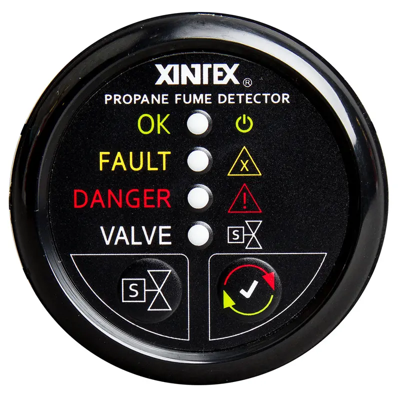 Fireboy-Xintex Propane Fume Detector W/Automatic Shut-Off  Plastic Sensor - No Solenoid Valve - Black Bezel Display [P-1Bnv-R] 1